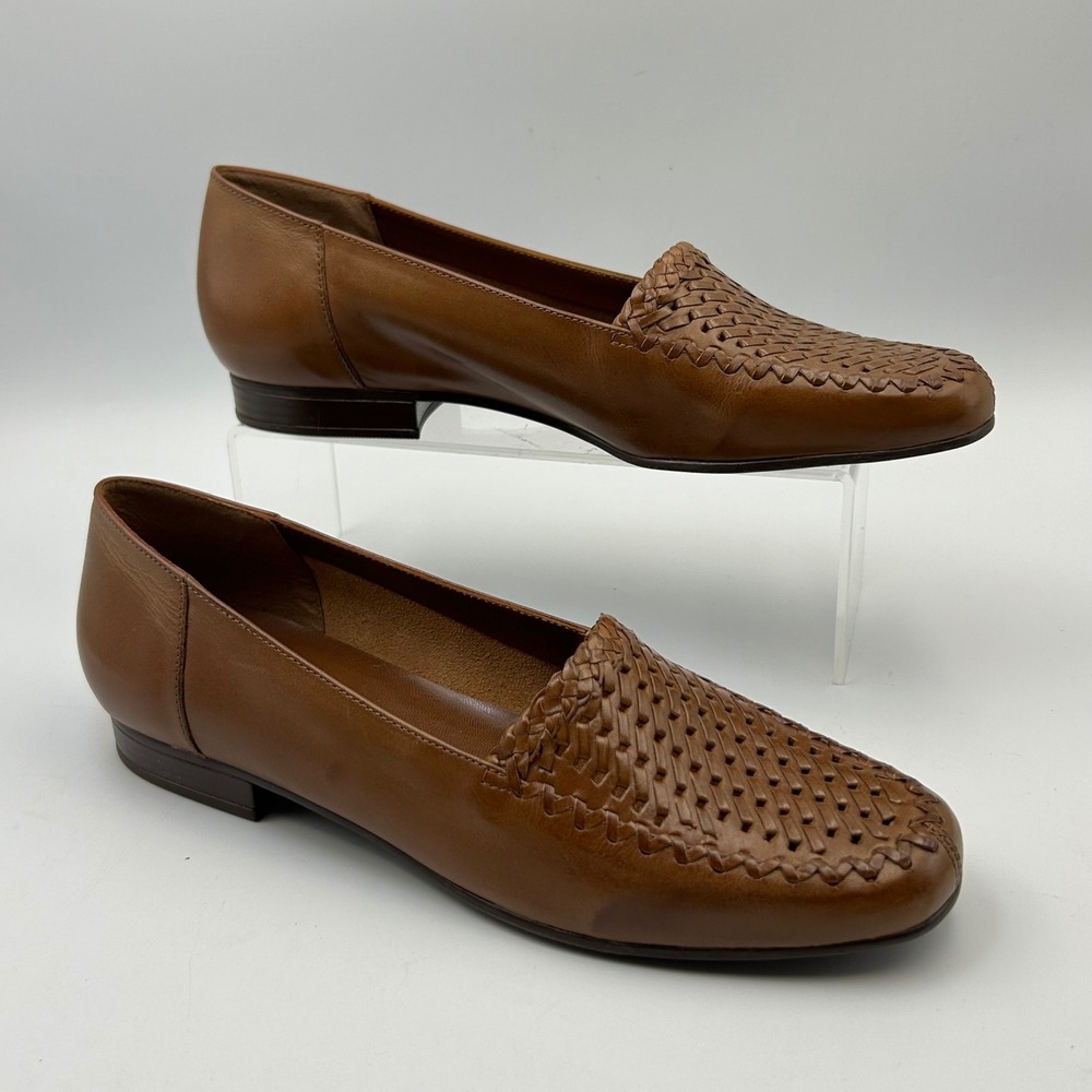 New Naturalizer Jelly Loafers Womens 8.5 Tan Woven Leather Flats Classic Brazil